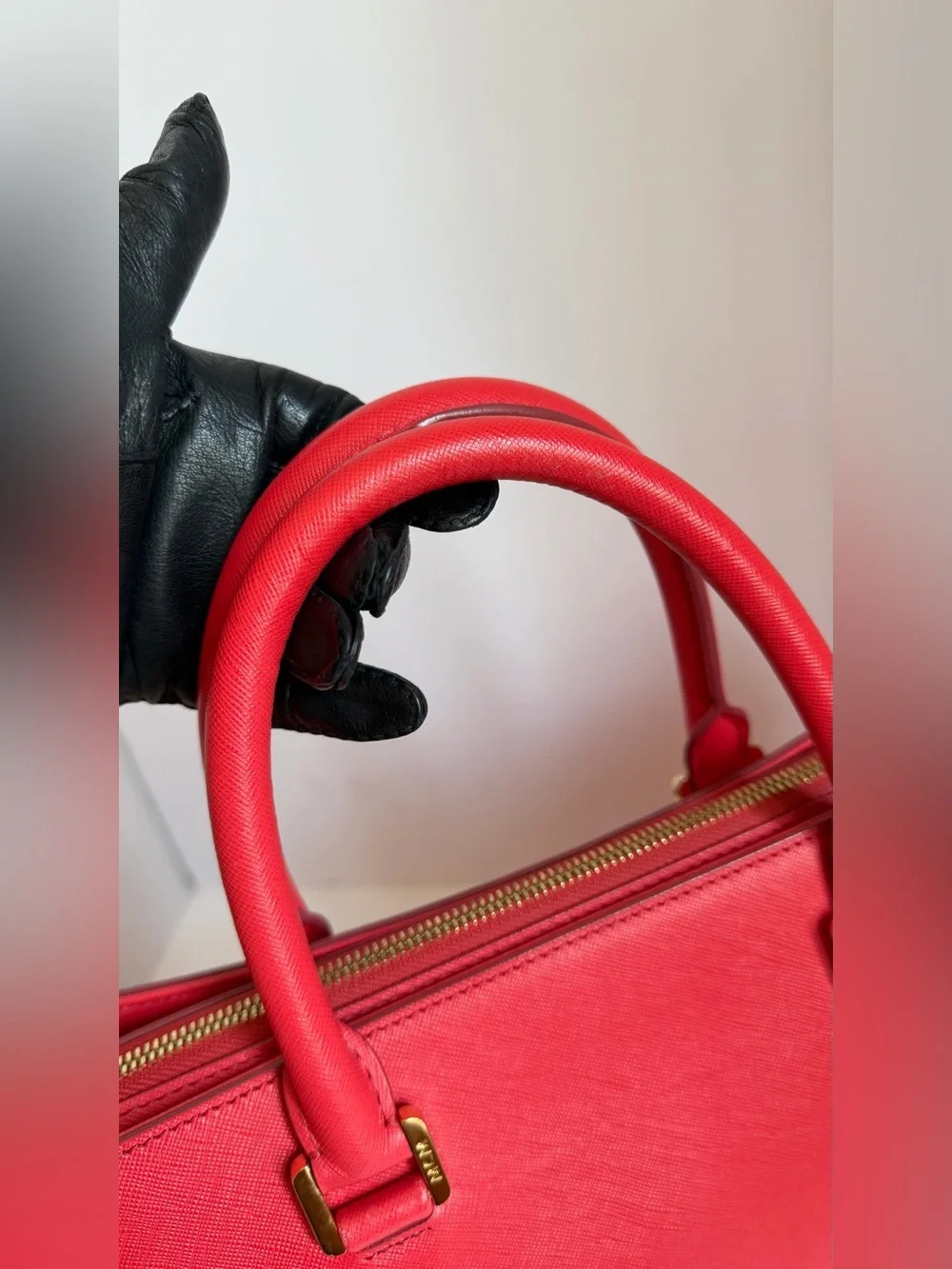 MCM Red Saffiano Leather Satchel - Brand Unknown